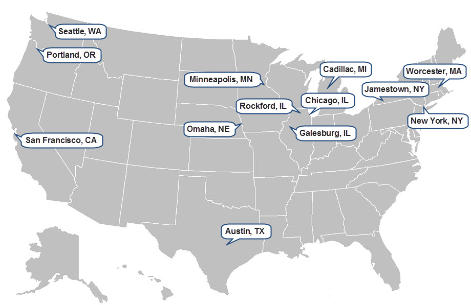 map of newspaper locations